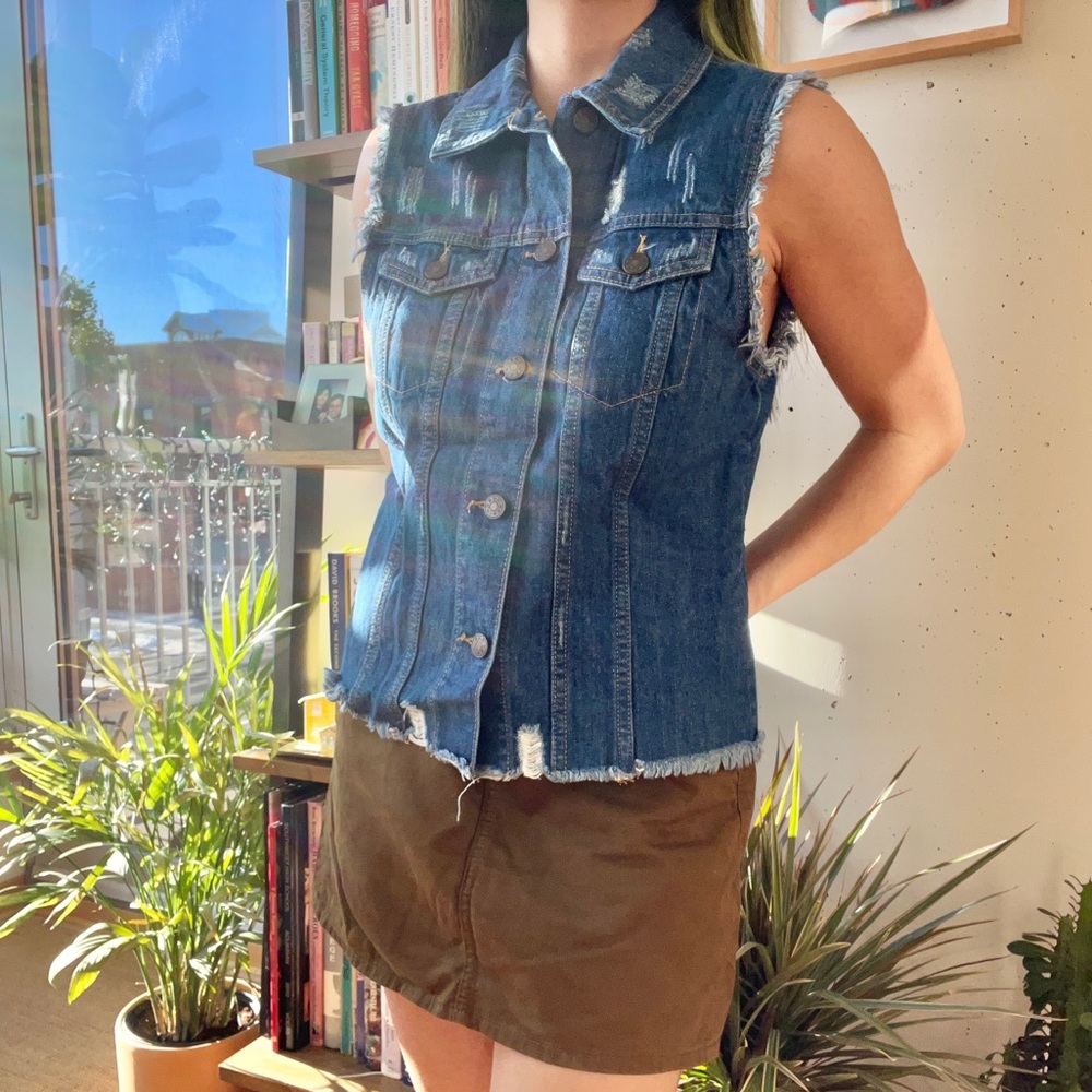 BDG (Urban Outfitters) Distressed Denim Trucker Vest